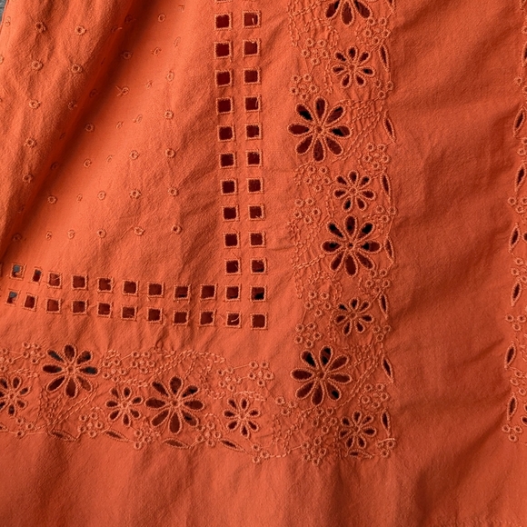 NWOT Madewell Eyelet A-Line Halter Top Copperwashed Orange Large - Picture 3 of 7